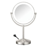 Conair Lighted Makeup Mirror, LED Vanity Mirror, 1X/10x Magnifying Mirror, Corded in Satin Nickel Finish Conair