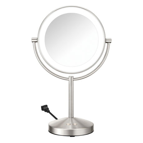 Conair Lighted Makeup Mirror, LED Vanity Mirror, 1X/10x Magnifying Mirror, Corded in Satin Nickel Finish Conair