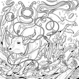 Mythographic Color and Discover: Cosmic Spirit: An Artist's Coloring Book of Tarot, Astrology, and Mystical Symbols WoodArtSupply