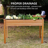 Elevon 48x24x30in Raised Garden Bed, Elevated Wood Planter Box Stand for Backyard, Patio, Balcony w/Bed Liner, 200lb Capacity Elevon