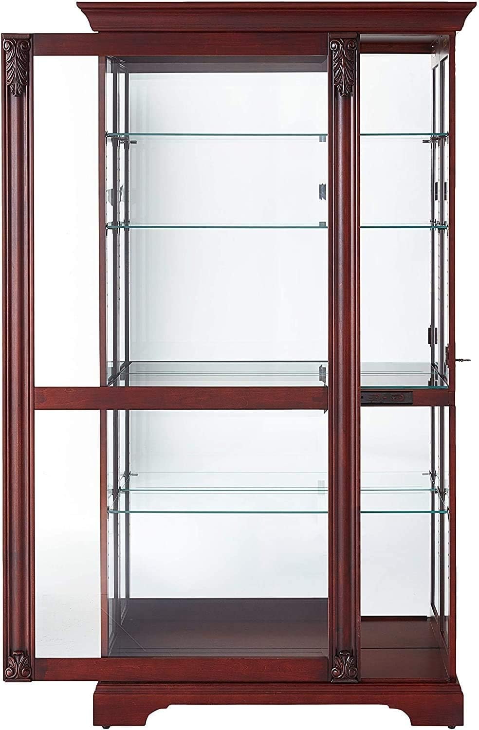 Howard Miller Cohen Curio Cabinet, Large, Tuscany Cherry - WoodArtSupply