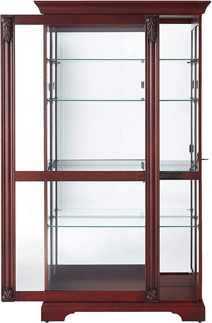 Howard Miller Cohen Curio Cabinet, Large, Tuscany Cherry - WoodArtSupply