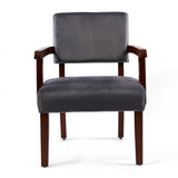 FAGAGA Accent Chair Set of 2 with Table, Living Room Chairs with VelvetSoft Seat and Armrests for Living Room Bedroom Reading Room Waiting Room (Greyvelvet) FAGAGA