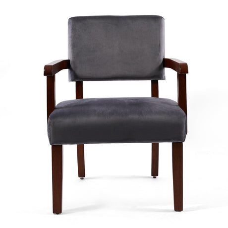 FAGAGA Accent Chair Set of 2 with Table, Living Room Chairs with VelvetSoft Seat and Armrests for Living Room Bedroom Reading Room Waiting Room (Greyvelvet) FAGAGA
