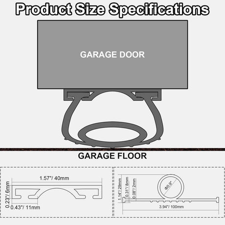 alophoty 10 FT Garage Door Seals Bottom Rubber, Heavy Duty U+O Ring Universal Garage Door Bottom Seal with Pre-drilled Aluminium Track Retainer Base Kit, Rubber Bottom Seals for Garage Doors alophoty