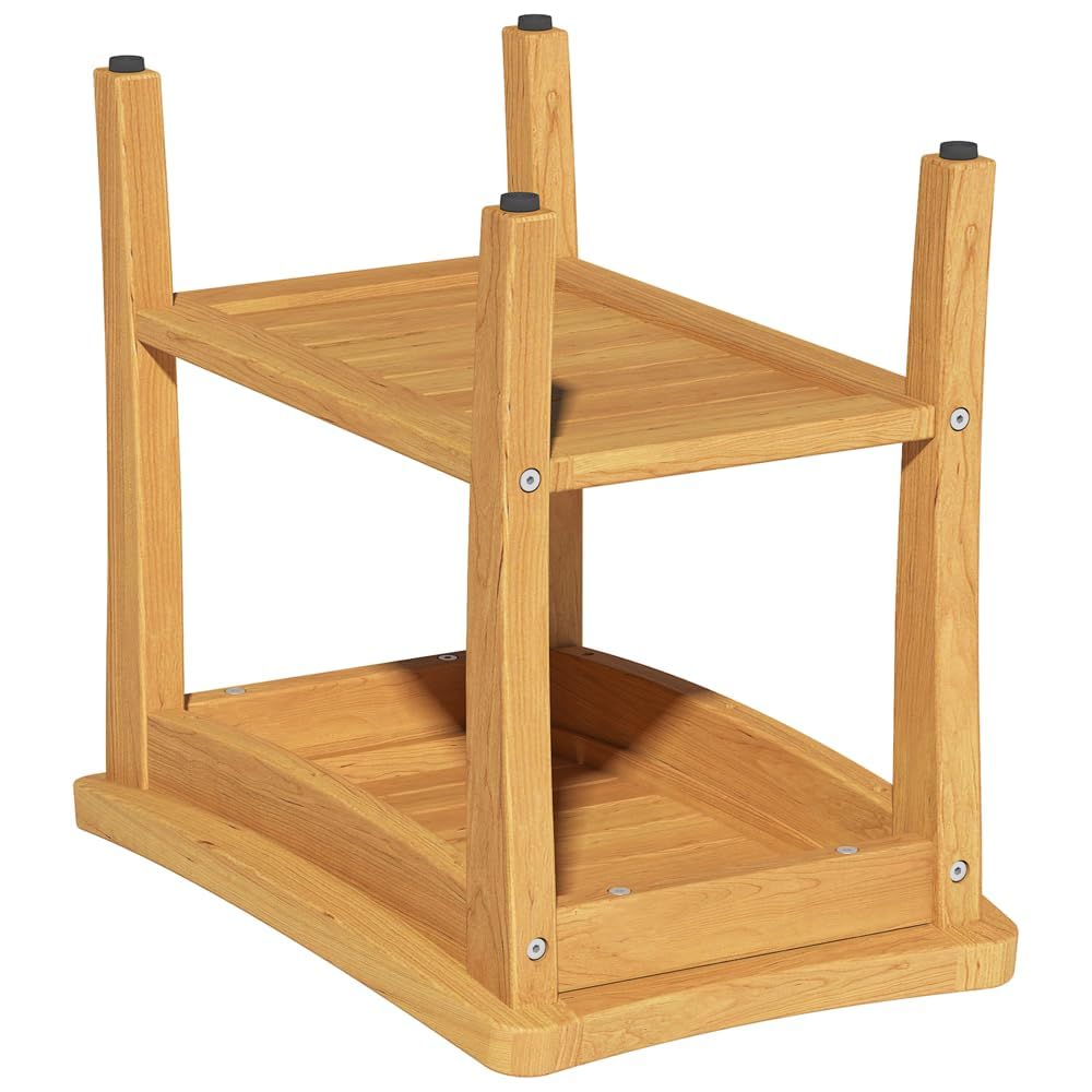 Yardgrace Teak Bathroom Stool, Waterproof Shower Bench with Storage Shelf, Spa Sauna Stool with Anti-Slip Feet, Durable Teak Wood Shower Bench Seat for Indoor or Outdoor Use Yardgrace