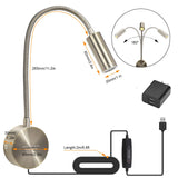 Taysing LED Reading Light 3W 270lm Dimmable Timing Wall Mounted Reading Lamp Wall Sconces Bed Lamps Task Directional LED Gooseneck Light for Bedside Headboard Bunk Bed 2 Pack(Soft White 3000K) Taysing