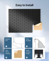 Soundproof Wall Panels, Kuchoow Sound Proof Panels for Walls, 18 Pack High Density Acoustic Panels Sound Absorbing Self-Adhesive, Acoustic Wall Panels for Walls Door Ceiling 12" X 12" X 0.4" Black Kuchoow