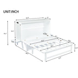 PVWIIK Queen Murphy Bed with Desk and Removable Shelves on Each Side, Murphy Bed Chest Murphy Bed Frame w/USB Port for Home Office, Studio or Guest Room,White PVWIIK