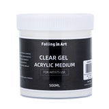 Falling in Art Clear Gel Acrylic Medium, 500ML/16.9Oz Gloss Gel Medium for Acrylic Paint, Ideal for Texture, Layering,and Extending Paint Falling in Art