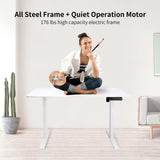 CROWNFURN Electric Standing Desk Frame Workstation,Height Adjustable Table Legs, Stand Up Computer Desk Legs for Home Office,White Frame Only CROWNFURN