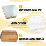 Honey Lake 10 Frame Bee Hive Starter Kit, Complete Beehive Kit for Beekeepers Dipped in 100% Beeswax Includes 1 Deep Brood Box & 1 Medium Super Bee Box with Beehive Frames and Waxed Foundation Sheet Honey Lake