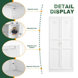 Letaya White Storage Cabinet with Adjustable Shelves-Metal Home Kitchen Pantry Cabinets with Doors,Organization Locker for Cupboard/Bedroom/Dining/Living/Bathroom/Office/Garage Room Letaya