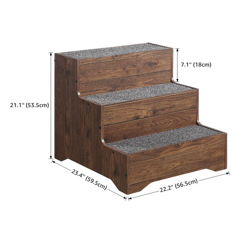 beeNbkks Furniture Style Dog Stairs, Pet Steps for Small Dogs and Cats, Wooden Non-Slip Pet Ladder for Old Injured Pets to Reach Couch Sofa High Bed beeNbkks