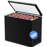 Kismile 7.0 Cubic Feet Chest Freezer with 3 Removable Basket, Free Standing Top Open Door Compact Deep Freezer with Adjustable Temperature for Home/Kitchen/Office/Garage/Bar (7.0 Cu.Ft, Black) Kismile