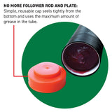 LockNLube Easy-Prime Lever Grease Gun. includes our patented Grease Coupler (locks on, stays on, won't leak!) plus a 20" hose and in-line hose swivel. LockNLube