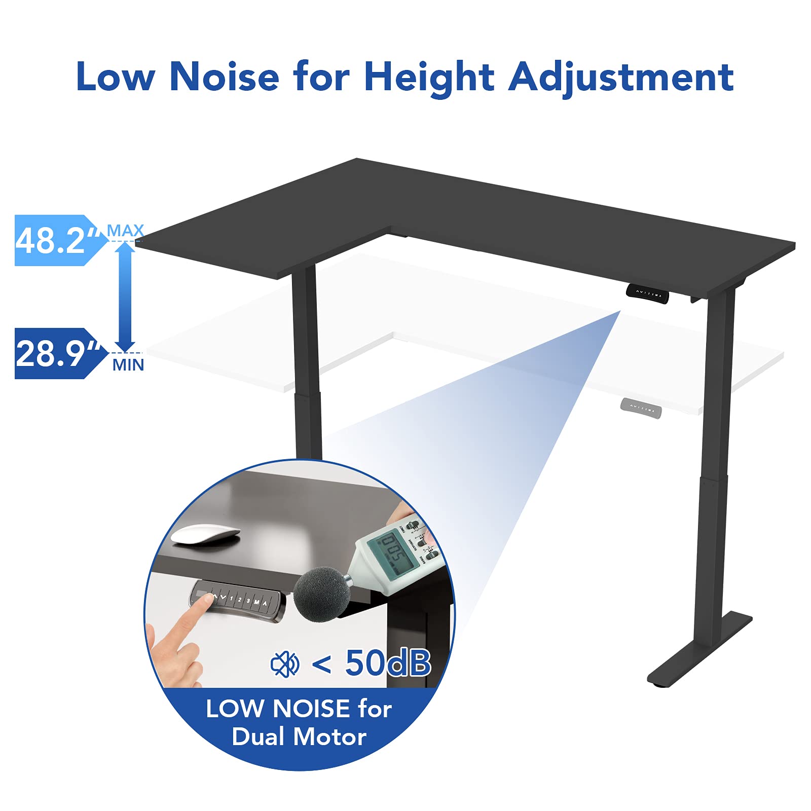 FLEXISPOT Pro Corner Desk Dual Motor L Shaped Computer Electric Standing Desk Sit Stand Up Desk Height Adjustable Desk Home Office Table with Splice Board, 63x40 Black(2 Pakages) - WoodArtSupply