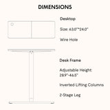 SANODESK Electric Standing Desk 63x24 Inch Height Adjustable Stand Up Desk Home Office Computer Workstation Sit Stand Home Office Desk with Splice Board (White Frame + White Top) SANODESK