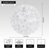 Christmas Lighted Sphere Balls Outdoor - 3 Pack 5.5" 50 LED Hanging Starlight Light, Replaceable Bulbs with Add-On Plug, Hanging Lights for Trees Party Wedding Patio Indoor Decorations Brightown