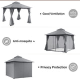 LAUSAINT HOME Outdoor Patio Gazebo 10'x10' with Expansion Bolts, Heavy Duty Gazebos Shelter Party Tent with Double Roofs, Mosquito Nettings and Privacy Screens for Backyard, Garden, Lawn, Smoke Grey LAUSAINT HOME