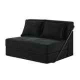 VINGLI Futon Sofa Bed Black Sleeper Sofa Chair Bed Floor Sofa Twin Small Couch Folding Mattress Couches for Living Room Floor Chair Freestanding RV Futon Couch for Indoor and Outdoor VINGLI