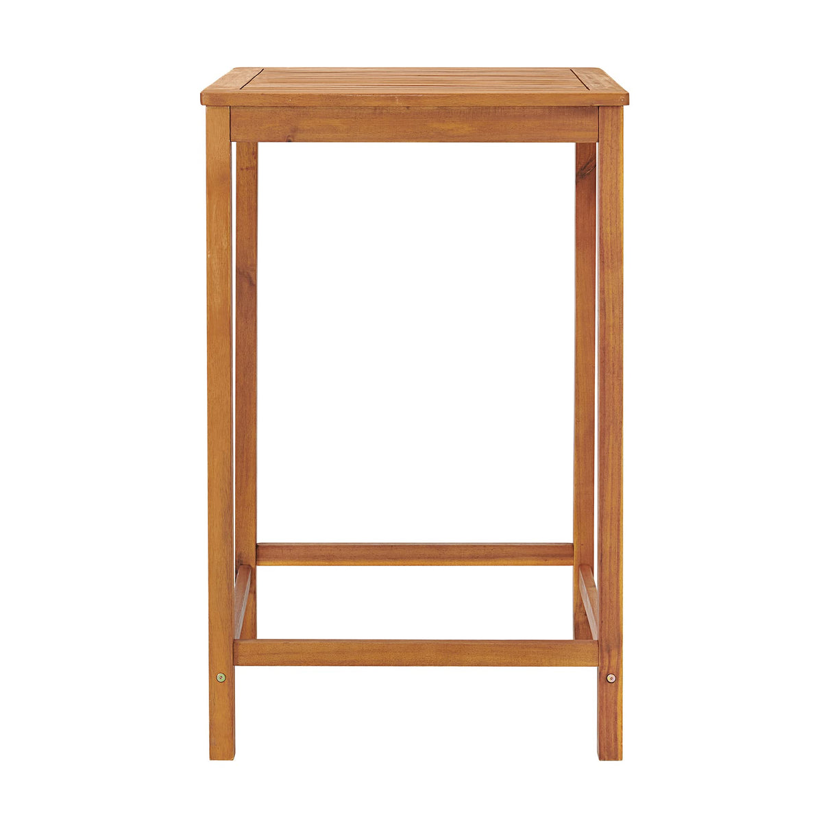 Barre 3-Piece Acacia Wood Bar Height Bistro Set, Weatherproof Outdoor Patio Furniture with Ergonomic Chairs and 28 in. x28 in. Table, Natural Finish Alaterre Furniture