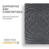 SLEEP ZONE Cooling Queen Mattress Topper, Premium Zoned Cool Mattress Pad Cover, Padded Mattress Protector Breathable Washable, Deep Pocket 8-21" (Grey, Queen) SLEEP ZONE