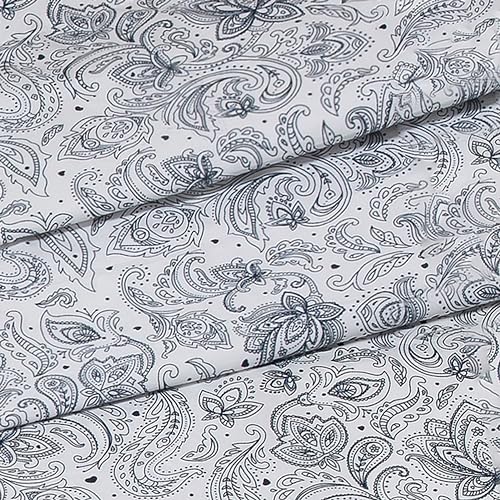 Elegant Comfort Softest and Coziest 6-Piece Sheet Set - 1500 Premium Hotel Quality Microfiber - Deep Pocket, Wrinkle Resistant 6-Piece Paisley Pattern Bed Sheet Set, Queen, Paisley Navy