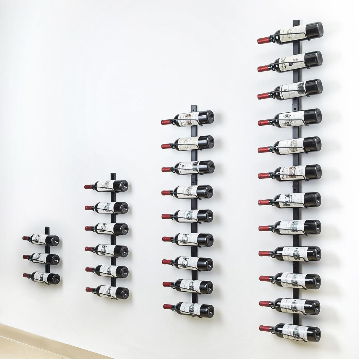 Wall Wine Rack for 12 Wine Bottles, DIY Detachable Wine Storage Organizer, Wall Mount Wine Bottle Display Holder Towel Rack Used As One or Four, for Kitchen, Pantry, Dining Room, Bar, Wine Cellar Sonyabecca
