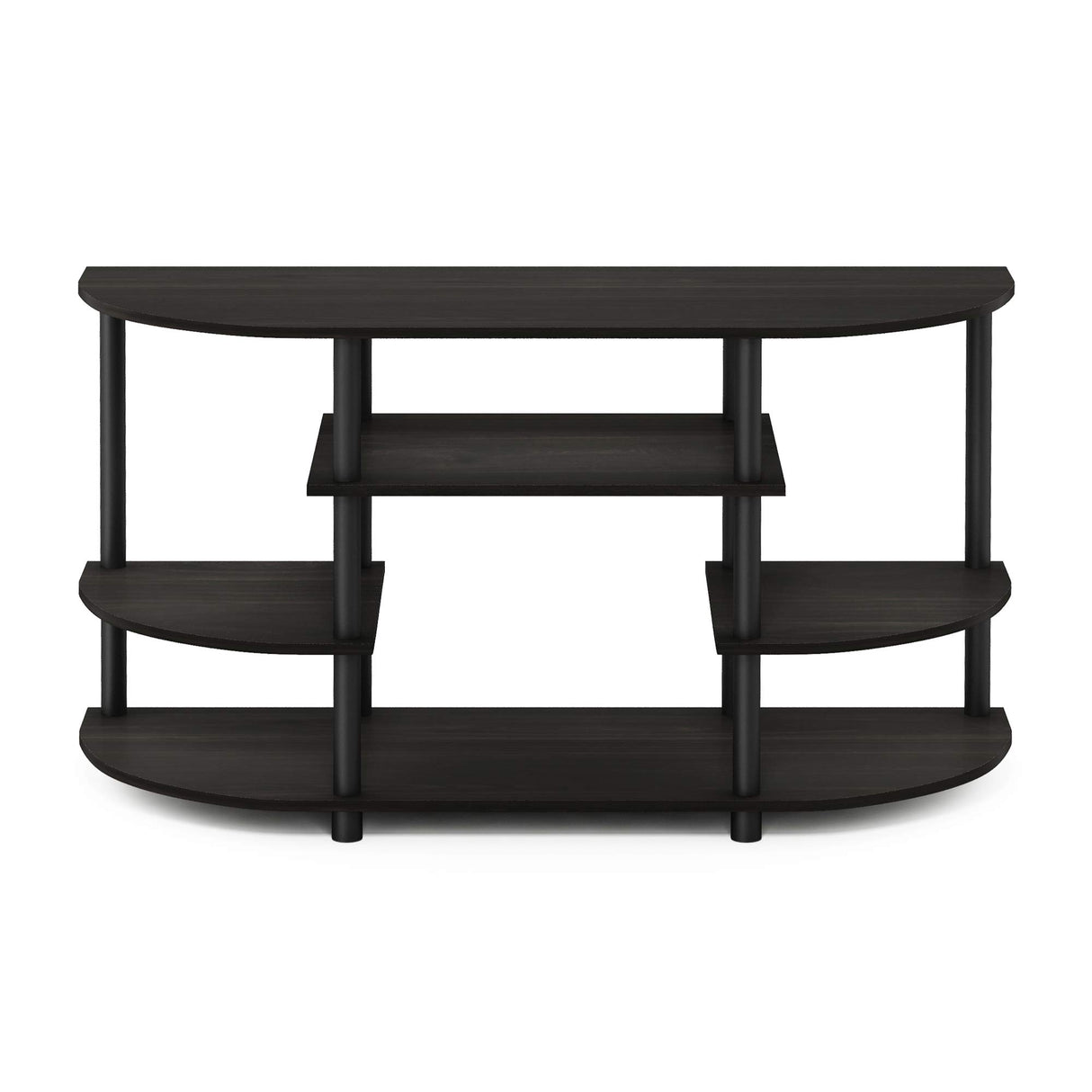 Furinno JAYA Simple Design Corner TV Stand, Espresso/Black Furinno