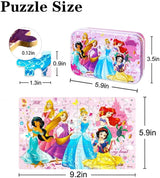 Generic NEILDEN Jigsaw Puzzles for Kids Ages 4-8 Puzzles Packed in Tin Box 60 Pieces Learning Educational Puzzles for Children Girls and Boys, Princess WoodArtSupply