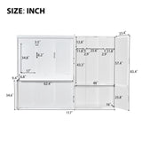 Ball & Cast Queen Size Murphy Bed Wall Bed with Built-in Wardrobe Storage and Hydraulic Lift System,Wood Hideaway Cabinet Platform Bedframe w/Slat Support,can be Folded,for Small Room,Dorms,White Ball & Cast