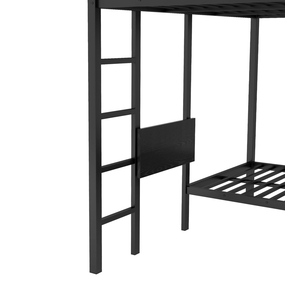 Ball & Cast Bunk Bed King Over Twin XL with Foldable Desk and Storage Shelves,Metal Bunk Bed Frame with Built-in Wardrobe and Full-Length Guardrails,Space Saving Design,Noise Free,Black Ball & Cast
