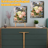 MXCFZX Flowers Paint by Numbers kit for Adults/Beginner Framed - Small Easy Acrylic Paint by Number Kits on Advanced Canvas 12x16 in, Paint Crafts for Home Decor（with Framed） MXCFZX