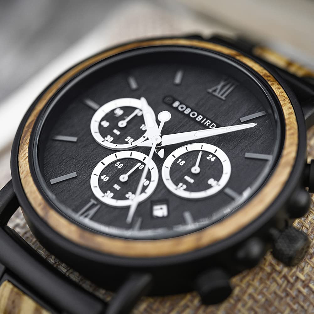 2win Mens Personalized Engraved Wooden Watches Custom Anniversary Birthday Wooden Watches for Him Husband Boyfriend Dad Son Christmas Watch 2win