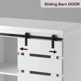 BOTLOG Tall Kitchen Pantry, Large Wood Storage Cabinet with Sliding Barn Door and Adjustable Shelves, Tall Freestanding Cupboard for Dining Room, Living Room, Laundry, White BOTLOG