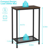 VANVERB 10 Gallon Fish Tank Stand, 2-Tier Small Aquarium Stand 5-10 Gallon, Metal Reptile Breeder Turtle Terrarium Stand Rack Plant Stand for Home Office, Load 350lbs, 20.86" L x 11.81" W x 32.08" H, Black VANVERB