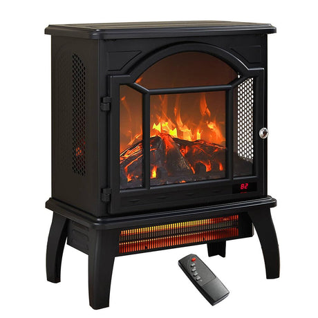 KOFOHON Freestanding Electric Fireplace Heater,Portable Infrared Fireplace Stove with 4 Types of 3D Realistic Flame Effects,Adjustable Temperature Compact Indoor Space Heater,Timer&Remote,22". KOFOHON
