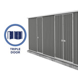 Absco Workshop 20 Ft. x 10 Ft. Metal Storage Shed DIY Galvanized Steel Sheds for Lawn Mower, Equipment, Workbench, Tools, Garden in The Yard, Garden, Patio, Outdoor Storage (Woodland Gray) ABSCO