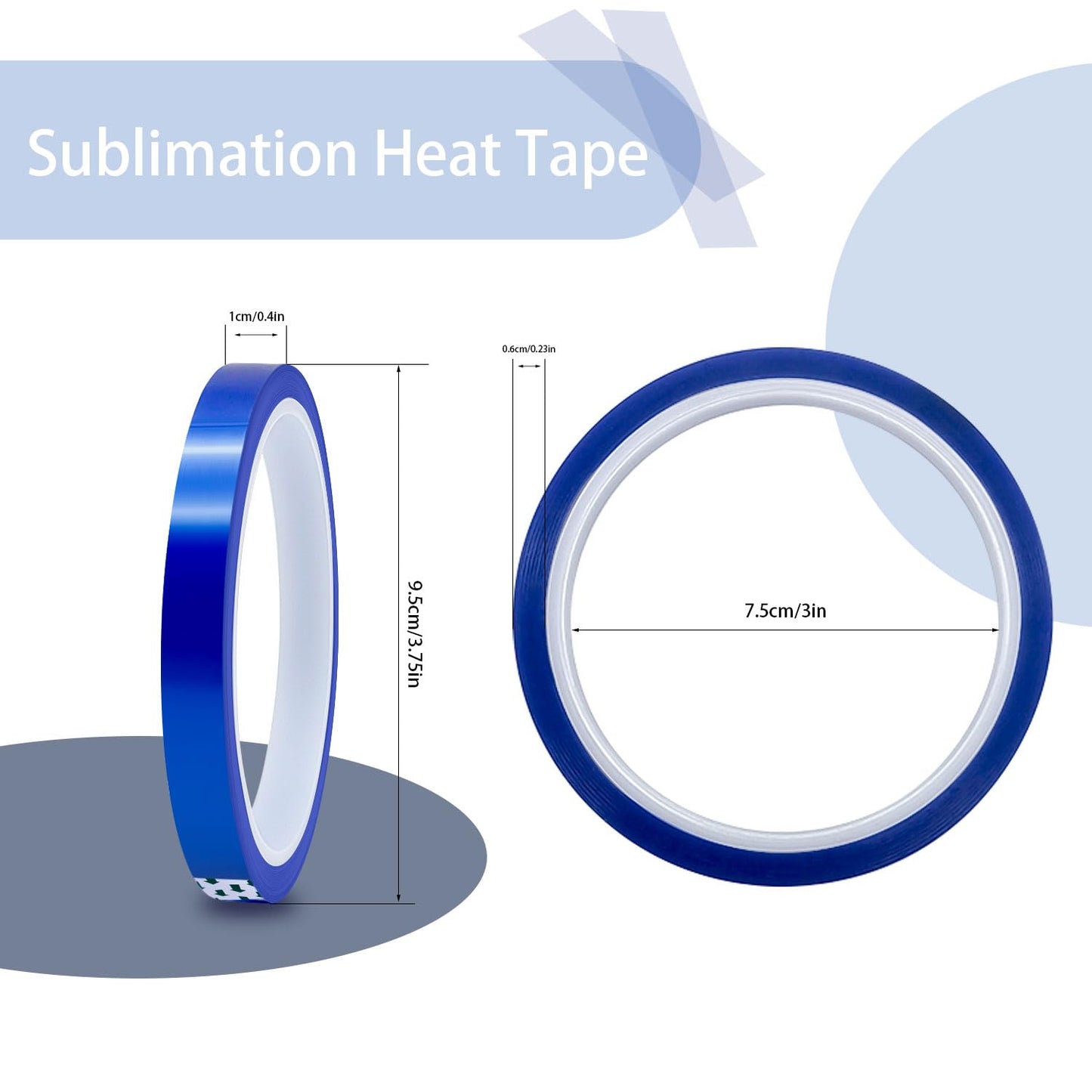 YOUKE OLA 30 Rolls Sublimation Heat Tape, Blue Heat Resistant Tape, Heat Transfer Tape for Sublimation Glass Cup Mug Fabric Heat Press Tape, 10mm x 33m(108ft)