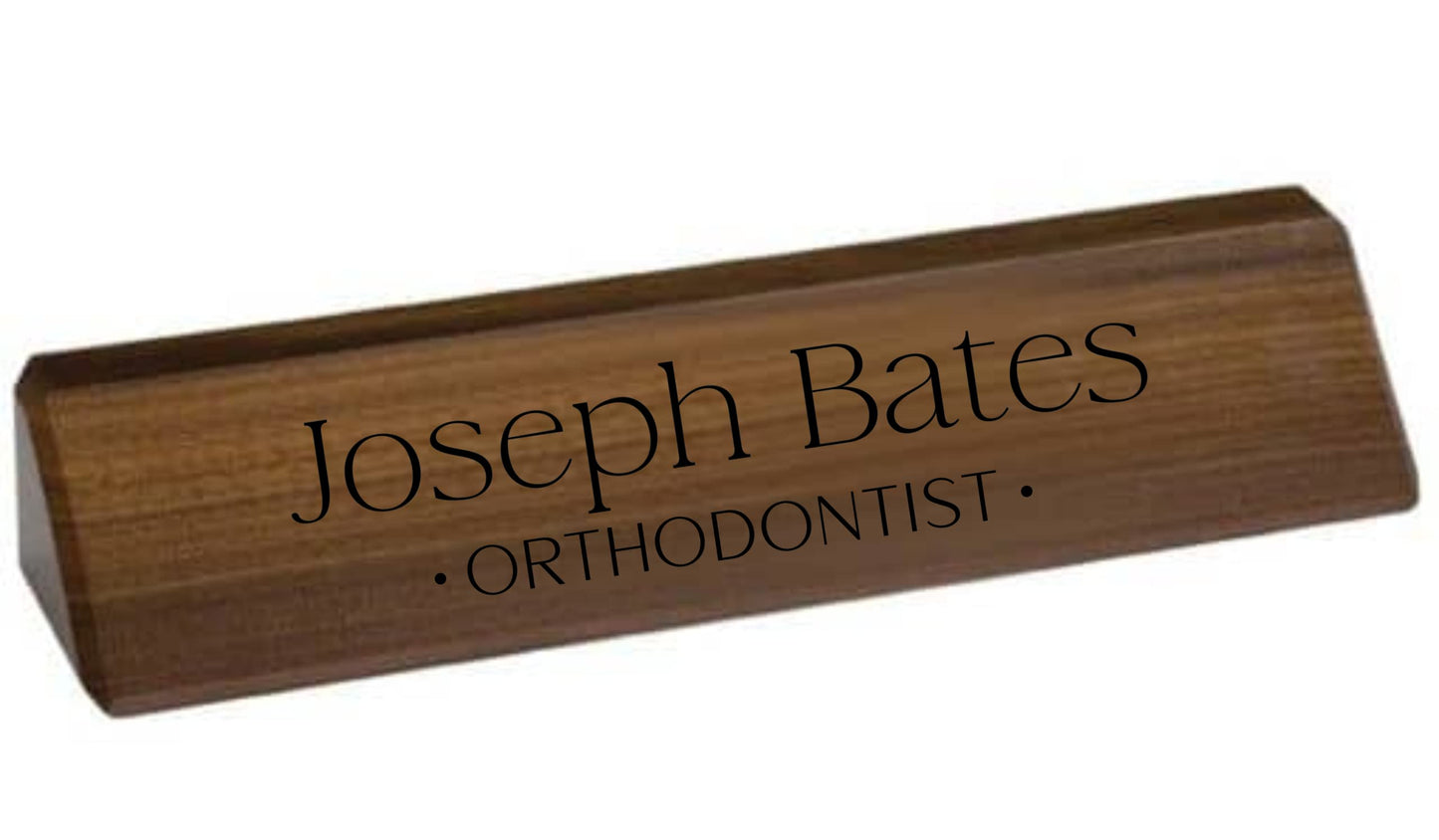 Walnut Office Desk Name Plate Personalized. Custom Name Plates for Desks. Office Desk Decor. Gift For Coworkers, Teachers, Graduates. Walnut Desk - WoodArtSupply