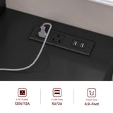 FIONESO Vanity Desk with Mirror & Lights, Makeup Vanity with 6 Drawers, 6 Open Shelves and Power Outlet, 48” Storage Makeup Vanity Desk with Stool Bench for Women, Girls, Bedroom, Black FIONESO