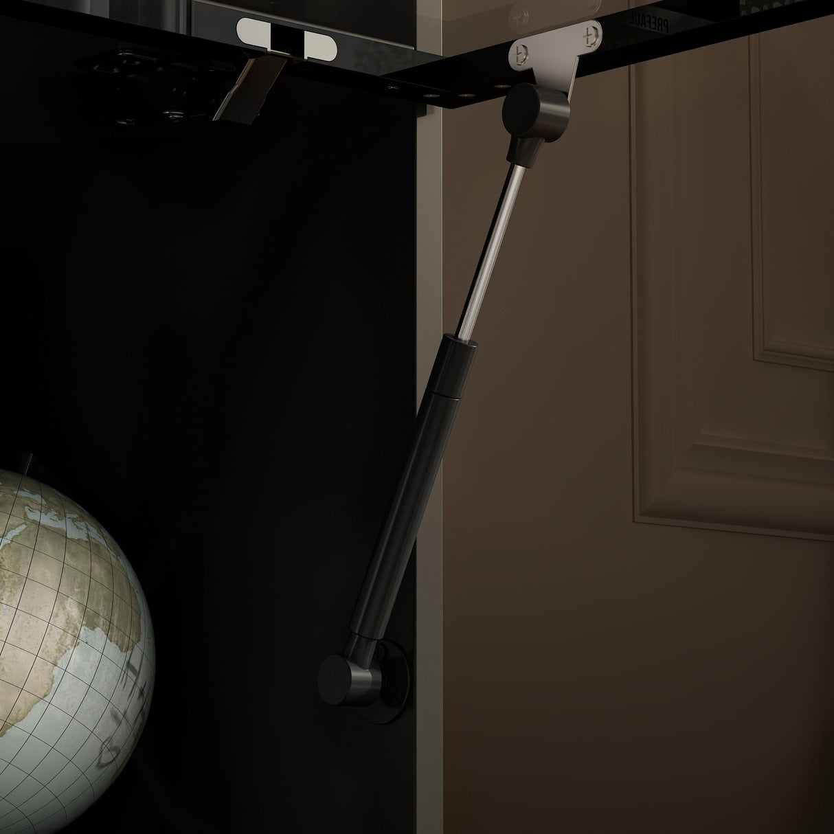 ECACAD 4 Tier Glass Display Cabinet with Light, Storage Curio Cabinet with Flip up Glass Doors, Collectors Showcase Figure Organizers Rack, Bookcase for Living Room/Home Office/Gaming Room,Black ECACAD