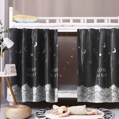 SIQITECHNO 2 Pieces Upper/Bottom Bunk Bed Curtains Dorm Home Blackout Privacy Bed Cloth Curtain Shading Breathable Dustproof Bed Canopy with Rope and Buckles for Kids Teen Loft Bed Single Sleeper