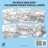 Serene Landscapes: Coloring Book for Adults and Teens Featuring Nature Scenes with Bold and Easy Designs for Relaxation (Bold & Easy Coloring Books) WoodArtSupply