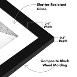 Americanflat 7 Pack Black Gallery Wall Frame Set - Includes One 11x14 Frame, Two 8x10 Frames, and Four 5x7 Frames - Picture Frames Collage Wall Decor with Shatter Resistant Glass and Hanging Hardware Americanflat