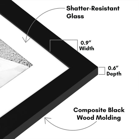 Americanflat 7 Pack Black Gallery Wall Frame Set - Includes One 11x14 Frame, Two 8x10 Frames, and Four 5x7 Frames - Picture Frames Collage Wall Decor with Shatter Resistant Glass and Hanging Hardware Americanflat