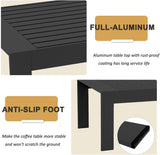 LayinSun Outdoor Aluminum Furniture Set, 4 Pieces Patio Sectional Conversation Chat Sofa Modern Seating Set with Coffee Table LayinSun