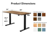 FEZIBO Electric Standing Desk, Height Adjustable Stand up Desk, 60 x 24 Inches Sit Stand Home Office Desk, Computer Desk, Rustic Brown FEZIBO