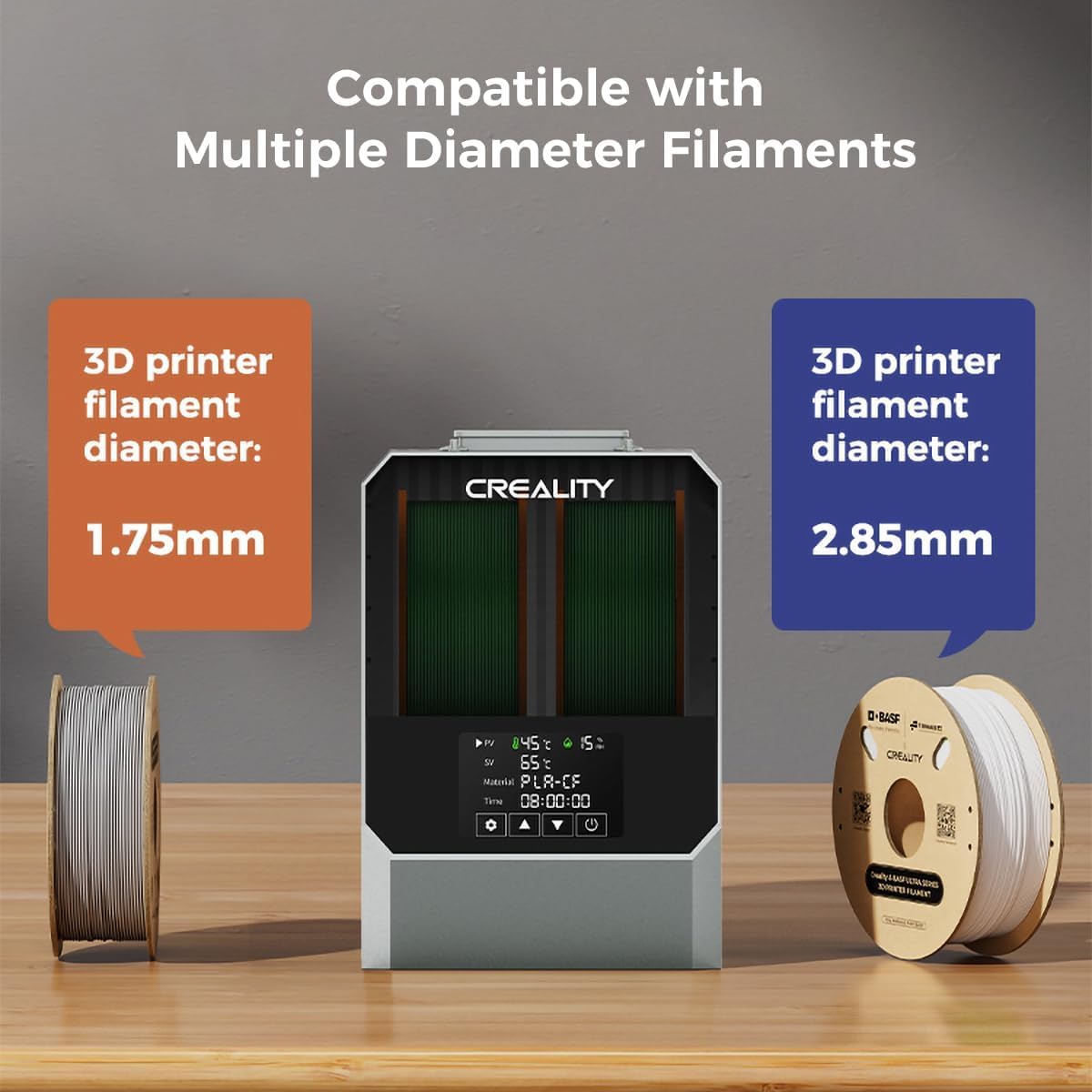 2024 Official CREALITY Space Pi Filament Dryer Plus, 2 Spools 360° 160W PTC Fast Heating 3D Printer Filament Dryer Box, 4'' LCD Touch Screen, One-Key Set 3D Filament Dehydrator for PLA PETG ABS TPU Creality